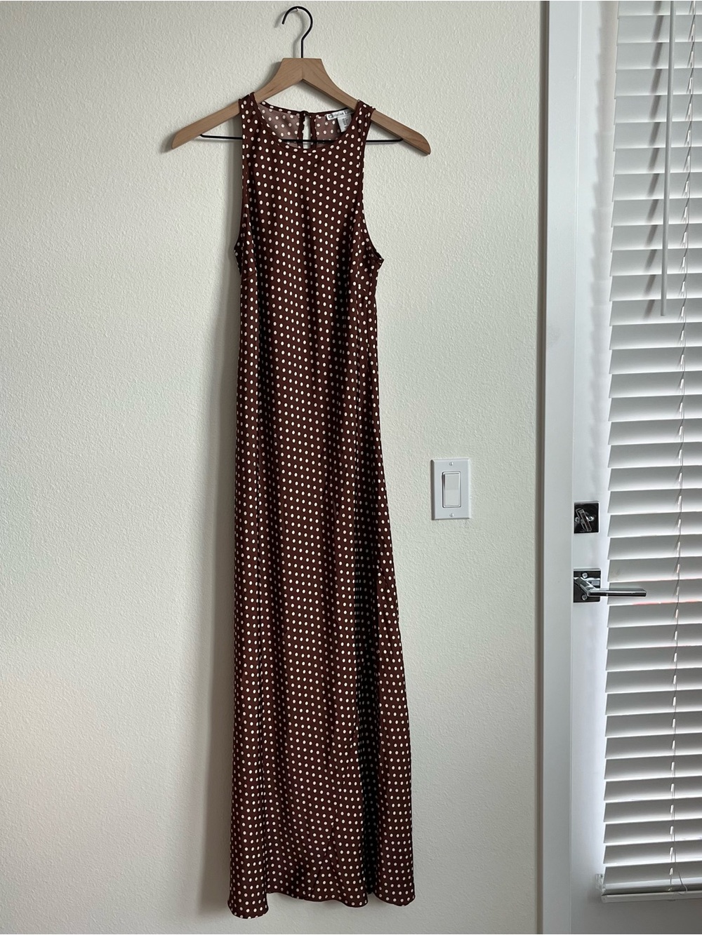 Christian Lacroix Brown Polka Dot Maxi Dress